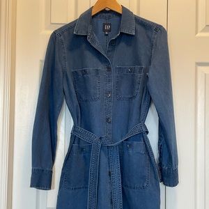 Gap Belted Denim Knee Length Dress - XS - Excellent Condition!!